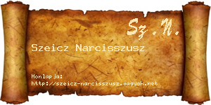 Szeicz Narcisszusz névjegykártya